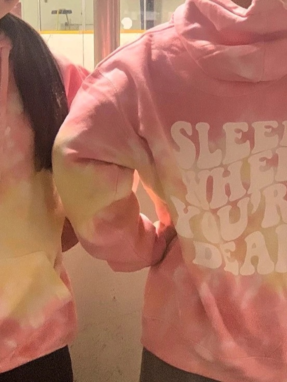 Barstool Sports Sleep When You're Dead Tie-Dye Hoodie Pink & Yellow